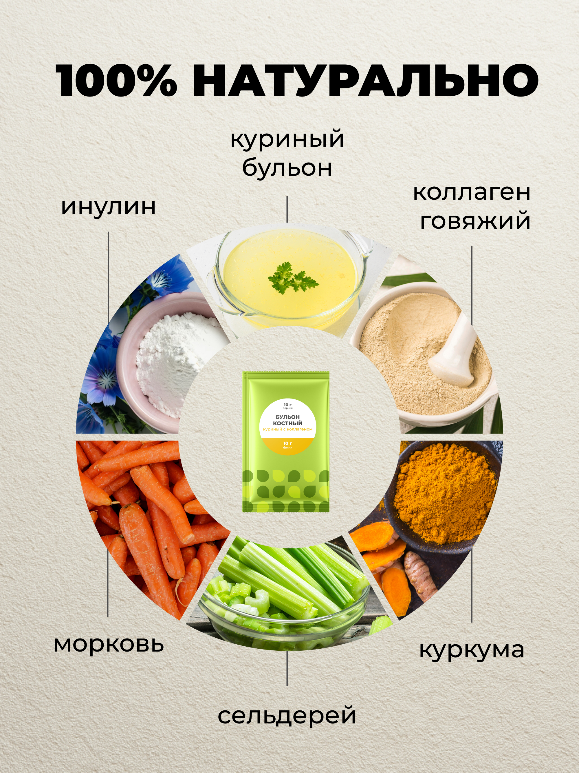 Костный куриный бульон коллаген (саше)