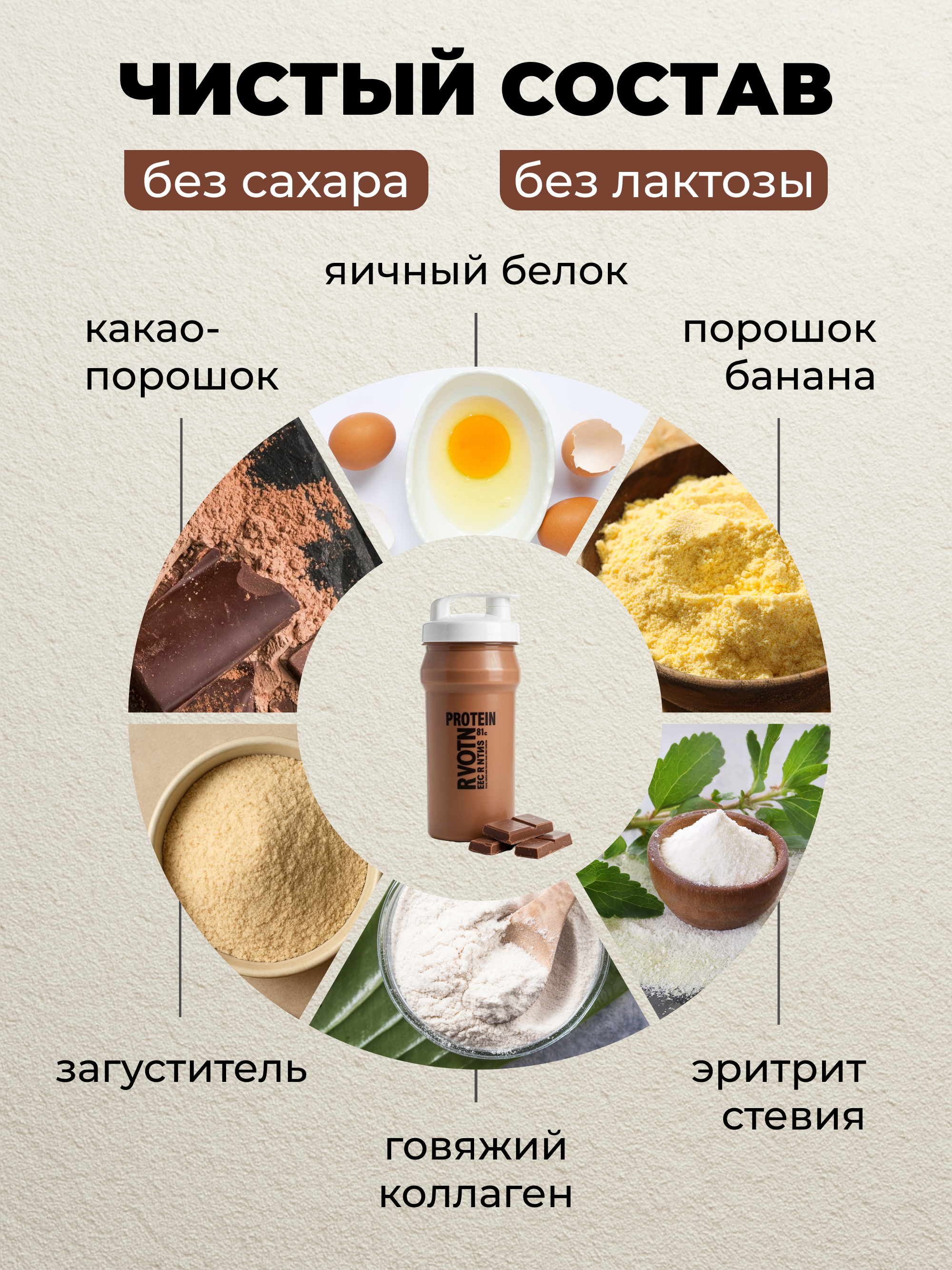 Яичный протеин банан-шоколад, 250 г