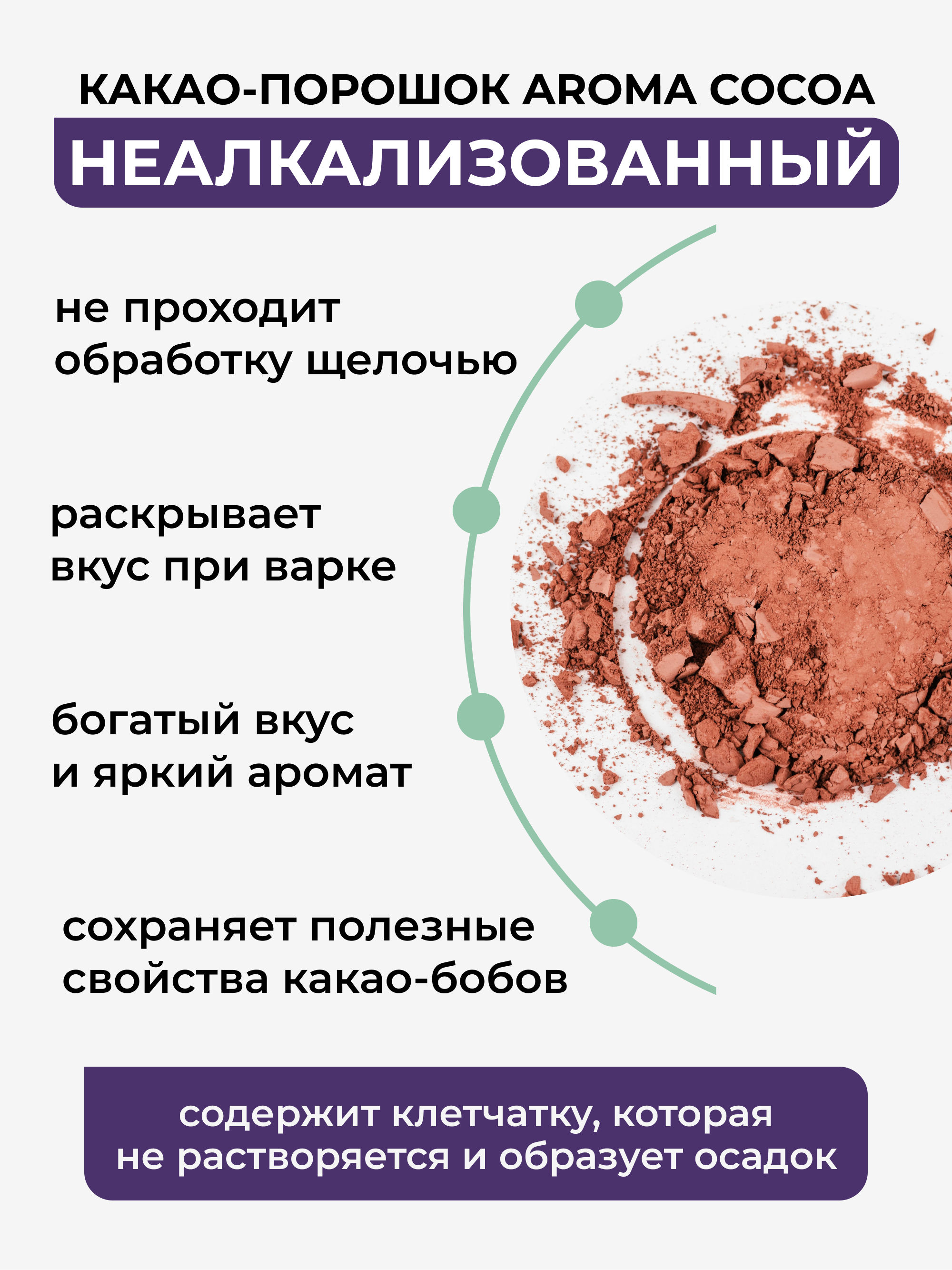 Какао порошок неалкализованный, 150 г