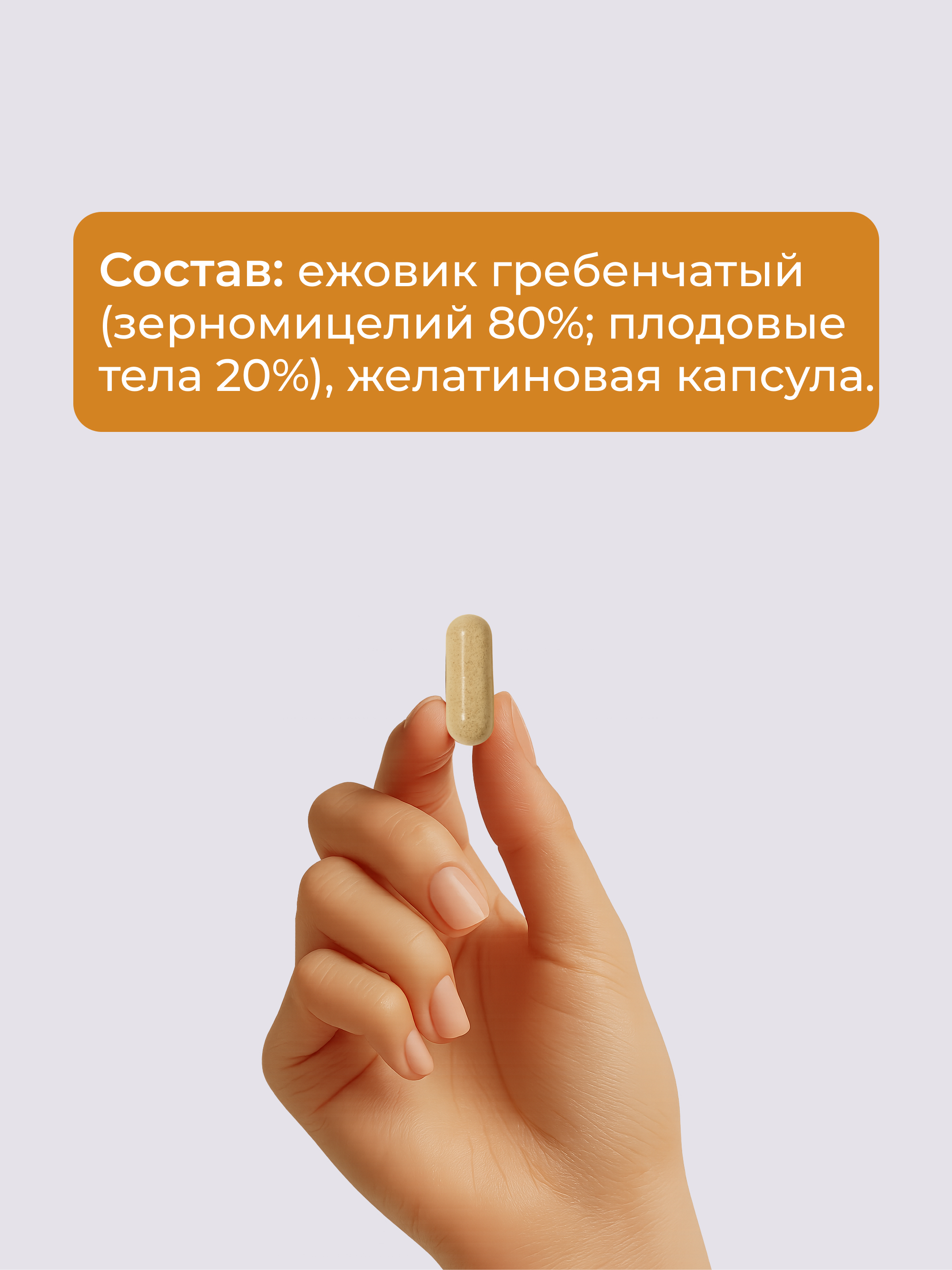 Ежовик гребенчатый в капсулах, 120 шт