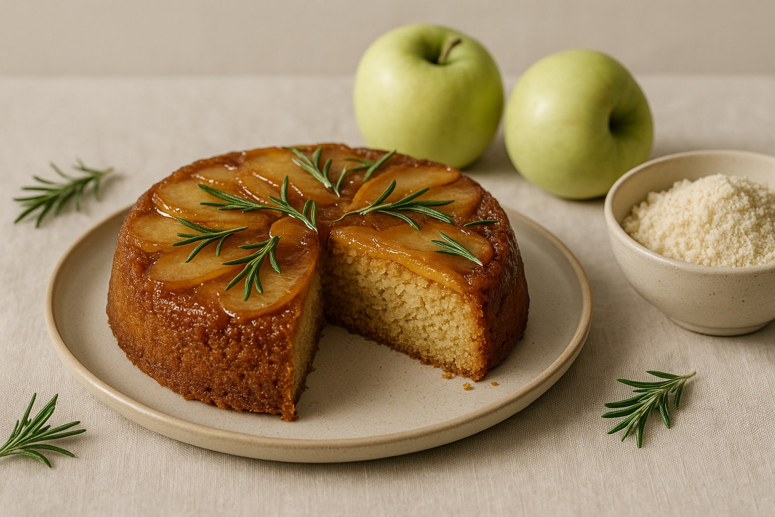 Пирог из миндальной муки с яблоками