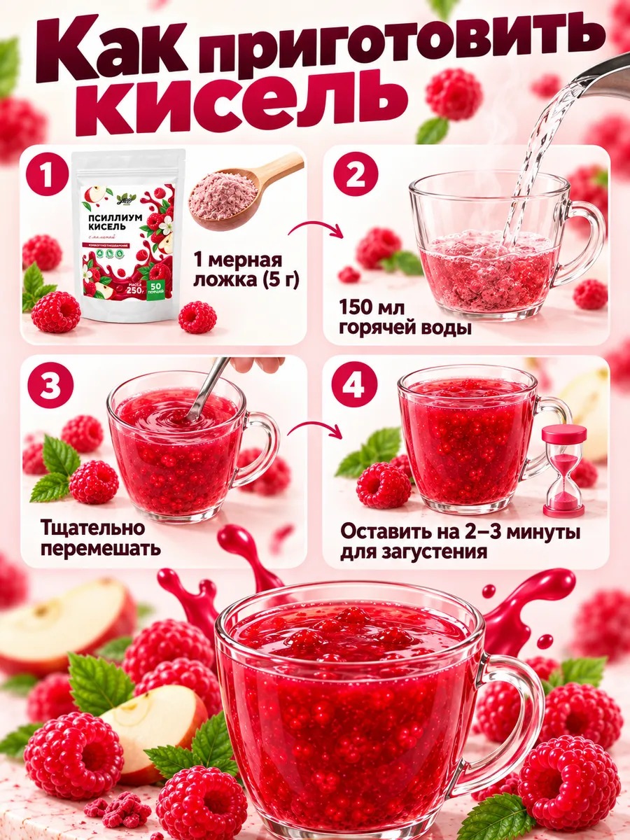Кисель с малиной, 250 г